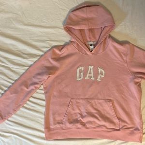 PINK AND WHITE GAP HOODIE